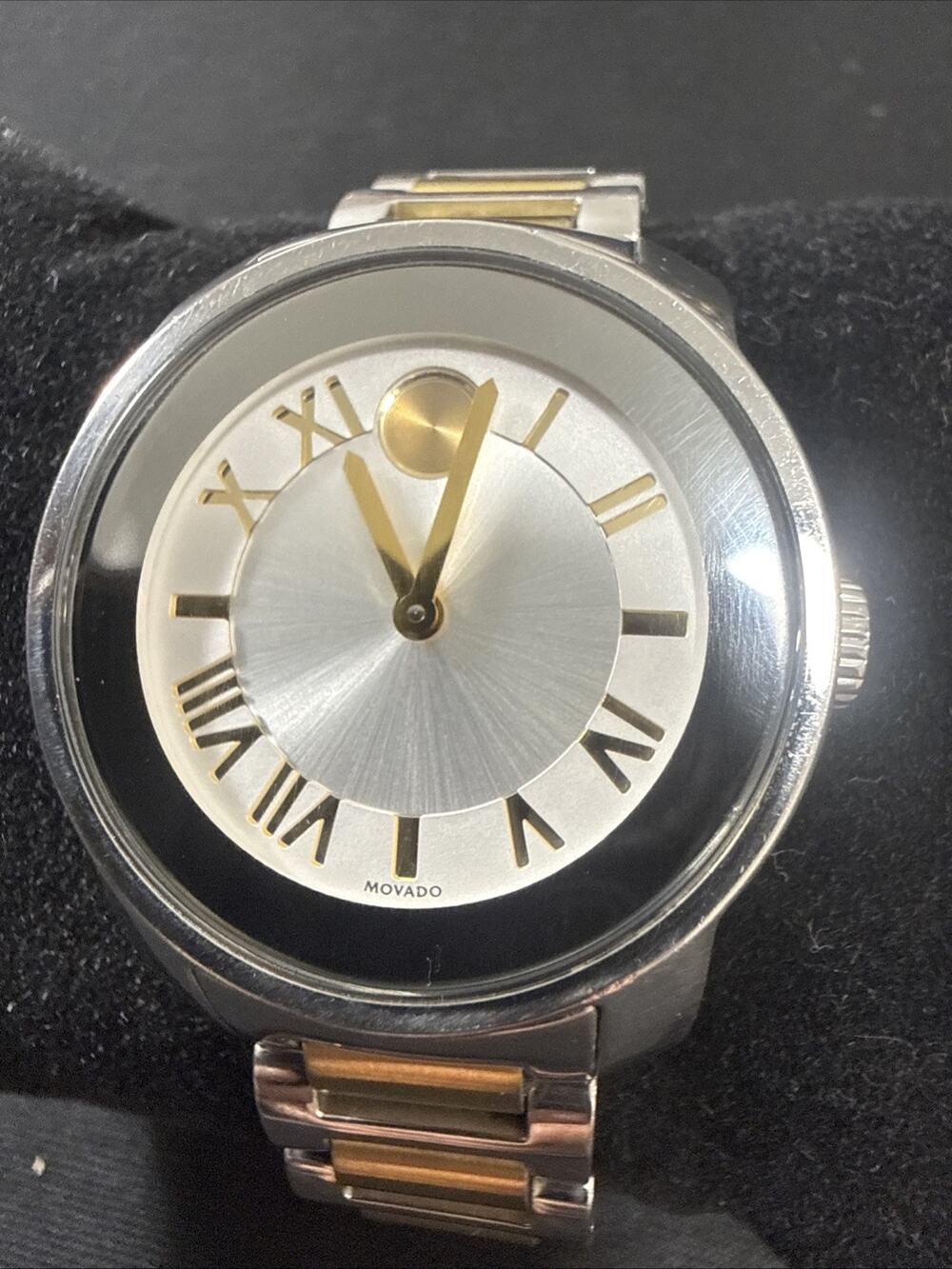Woman’s Movado Bold MB.01.3.14.6125 Swiss 5.75” Band New Battery 32mm Case (B27)